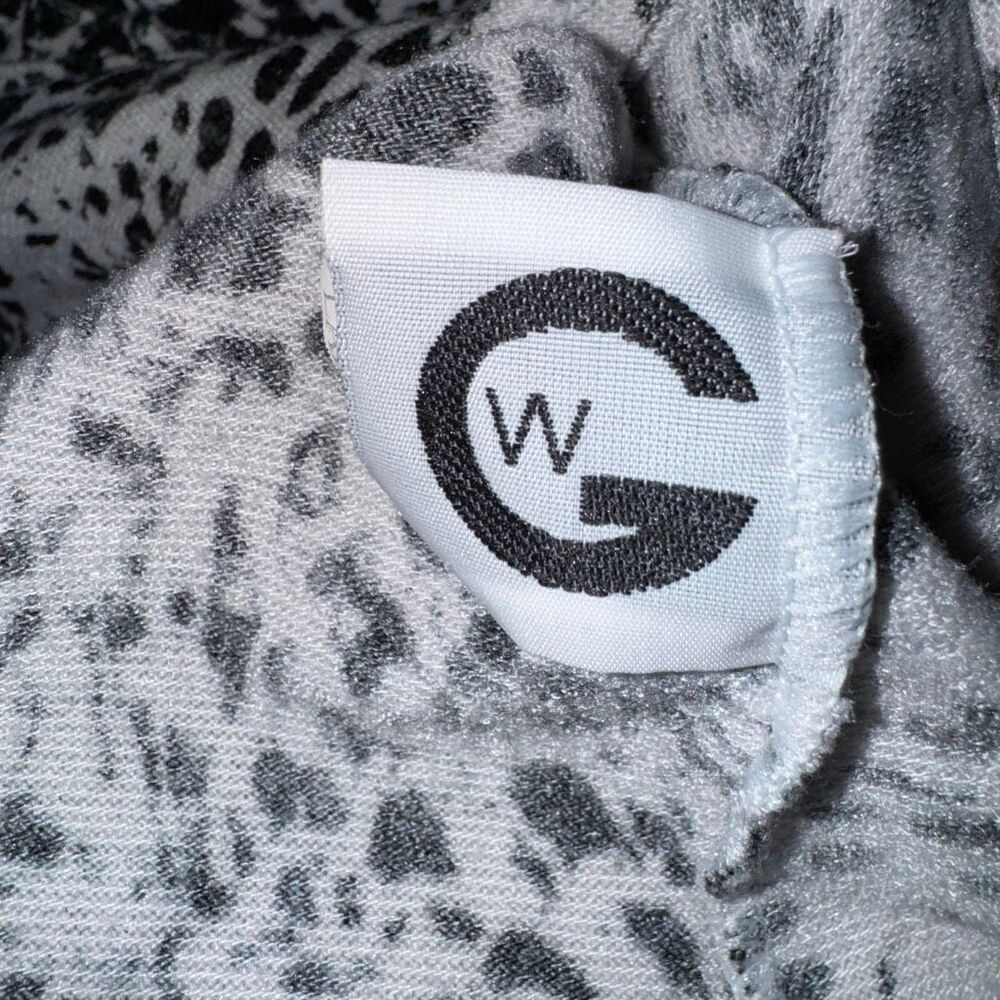 Vintage Y2K Black & White Stretchy Knit V-Neck Shirt L - Picture 5 of 6